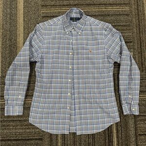 Polo Ralph Lauren Blue Plaid Button Up Dress Shirt